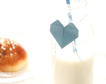 25 Cannucce a righe azzurre e bianche - 25 Blue and White Striped Paper Straws