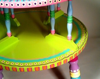 SOLD sample of CUSTOM WORK- Side Table- Hand Painted Furniture Made to Order