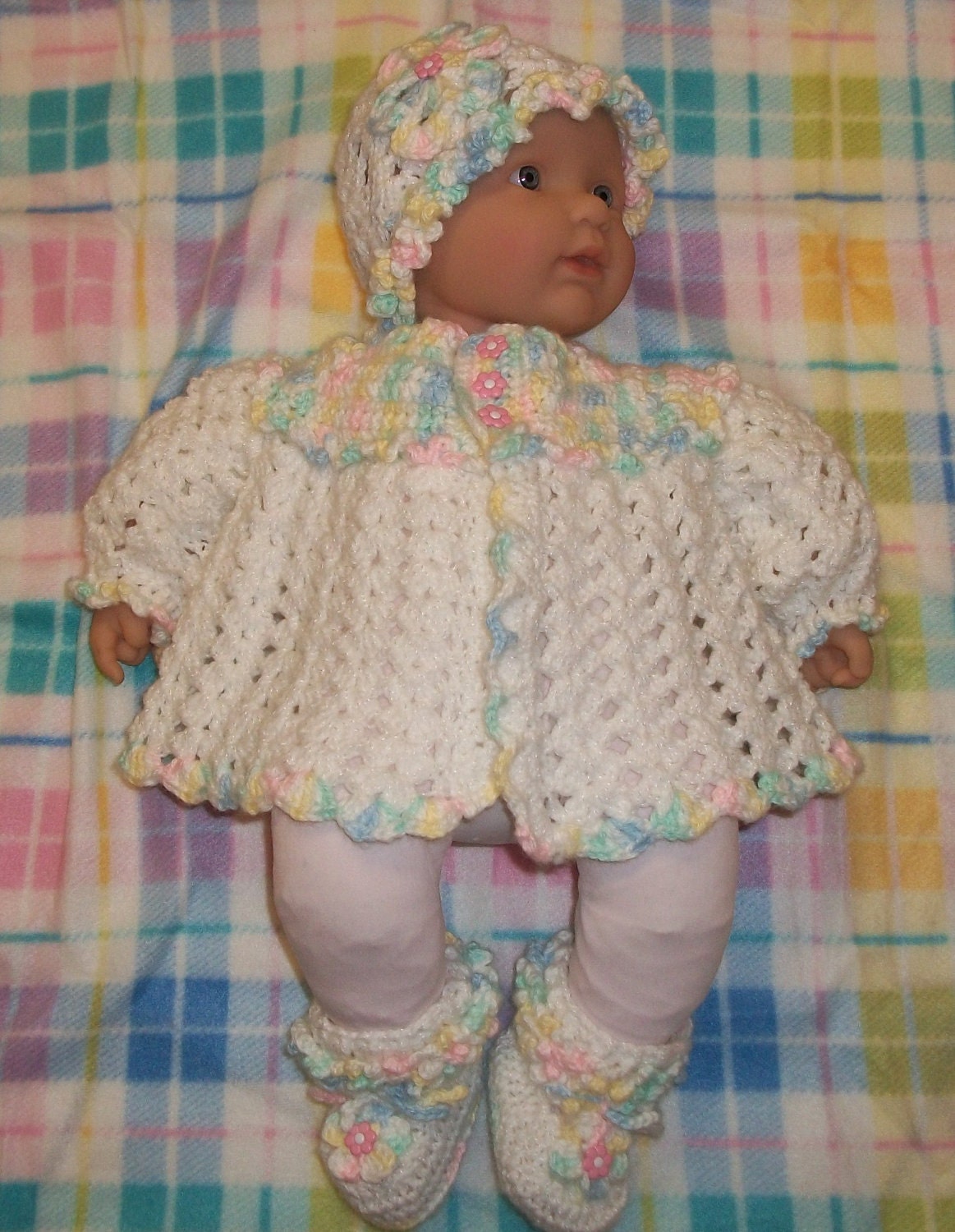 Crochet Baby Girl Sweater Set Perfect For Baby Shower Gift