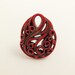 Red and Black Carved Lucite Filigree Pendant Pd59