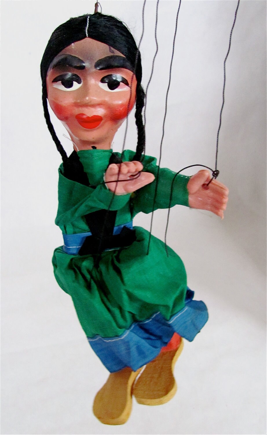 Mexican Marionette String Puppet Señorita: 13 tall X