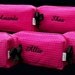 4 Personalized Small Hot Pink Waffle Weave SPA Cosmetic Bags