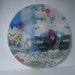 Decorative Glass plate, GREECE, Decoupaged Plate, 10" round, Wedding gift, White and Blue Greece, Santorini, Home decor,