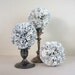 Ball of Stars - Paper Sculpture - Origami Kusudama Ornament - Black & White Eco Home Decor - Recycled Book Paper Art - Paper Decoration