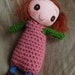 Handmade doll with personality, smiling plush toy Matilde. Immediate and FREE SHIPPING.