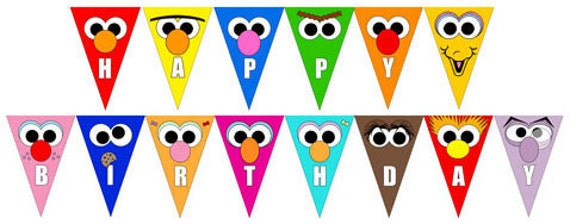 printable sesame street birthday banner digital download