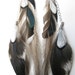 OOAK Iridescent Designer Mallard & Rooster Wing / Pheasant / Emu Plumage feather earrings w/ silver chains - blue, black, white, natural