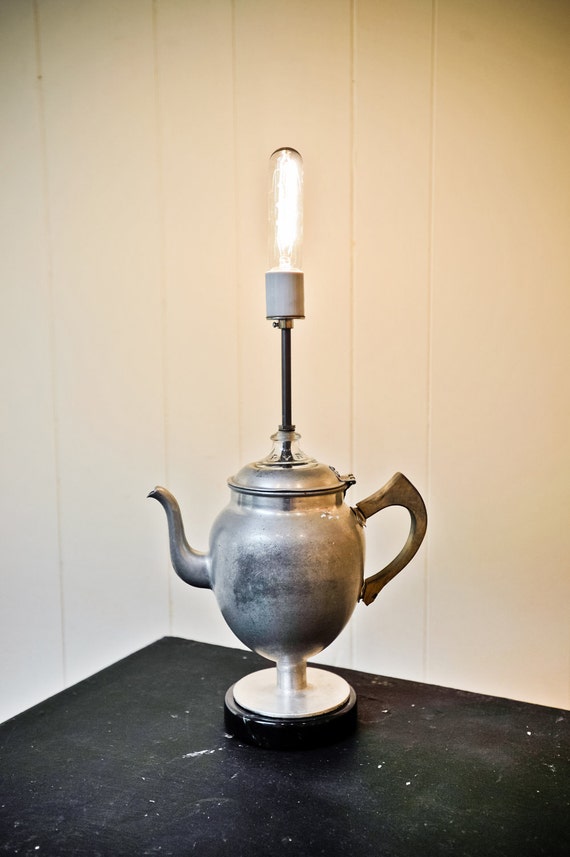 Repurposed Vintage Percolator Coffee Pot Lamp