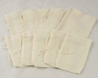 Cotton muslin drawstring bags 5x7q uot; (Set of 12) ...