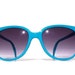 Turquoise Round Wayfarer Sunglasses, Blue Glasses with Grey Gradient Lenses