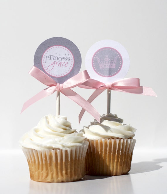 VINTAGE PRINCESS Birthday Cupcake Toppers Printable Il_570xn