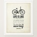 Life quote typography Wall art - 16x20" Archival Print on Matte Canvas - Life is like riding a bicycle quote art