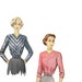 40s Chevron Blouse 36-30-39 vee neckline long sleeve