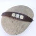 Women's Brown Leather Cuff Bracelet with Jade Stone Beads, Handmade Leather Jewelry, Leather Accessories