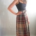 vintage plaid skirt / high waist pleated skirt / xs s