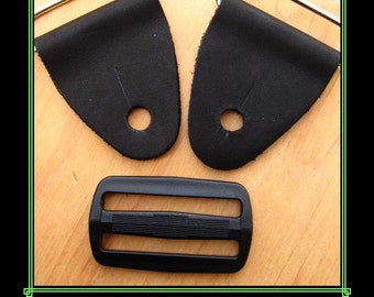 Guitar Strap Kit , Do-It-Yourself, Leather End Tabs for Guitarstrap, Replacement Ends for Guitarstrap