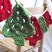 Christmas Trees Crochet Garland - Granny Tree Style Bunting Pennant Banner Red and Green Woodland Forest