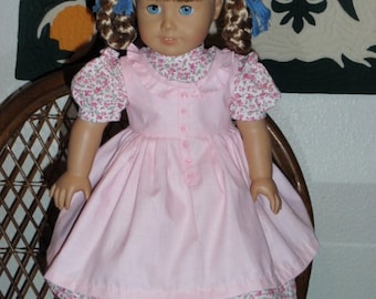 1850s Pioneer Prairie Dress and Pinafore Apron for American Girl Kirsten or other 18 inch doll
