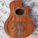 Guitar Pick Box, inlaid custom wood acoustic guitar shape box