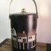 Mid CenturyTall Black Couroc Fishing Wharf Ice Bucket