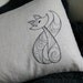 SALE Lumbar Pillow Cover - Sly Fox - 12x16 Embroidered Gray Fox on Oatmeal Linen