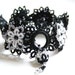 Black Gray White Beaded Tatted Lace Bracelet