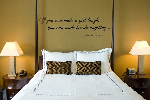Marilyn Monroe Wall Decal Make a Girl Laugh, Vinyl Wall Decal Sticker Art Quote
