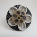 Original button cocktail ring, paper, collage, assemblage silver metal flower - Handmade Mixed media jewelry by lespetitsbuttons on Etsy