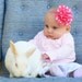 Hot Pink & White Polka Dot Puff Headband