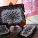 Vintage Tapestry Purse 3 piece Set Interpur Brand Made in Hong Kong Floral Design Handbag Coin Purse Glasses Phone Case