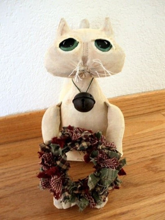Christmas Cat Doll and Wreath Decoration PDF Epattern Instant Download - il_570xN.182663992
