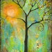 Tree Print Art Wall Decor Signed Modern 11X14 Sunshine - Colorful - Tree of Life - Bright - Cheerful