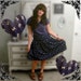 Reserved for Heidi - PREVIOUSLY 23.00 - Vintage Navy Bow-Print Ruffled Midi Skirt - Size L/XL
