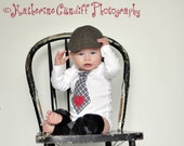 Mother's Day Baby Boy Black and White Plaid Tie Bodysuit with Heart Applique & Leg Warmers Set Baby's 1st First New Years Photo Prop Love Mother's Day Baby Boy Black and White Plaid Tie Bodysuit with Heart Applique & Leg Warmers Set Baby's 1st First New Years Photo Prop Love