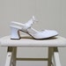 Vintage 1960s Shoes / 60s Mod White Patent Leather Mary Janes Deadstock / Size 5.5 US