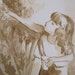 ART,Figure drawing "Blueberry Picking"- Original ink drawing. 4.5 x 6.5 inches.