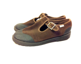 Brown Leather Mary Janes 10 - T Strap Platform Mary Janes 10