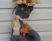 Pattern Fall Halloween Witch Boot, with orange stars, ePattern