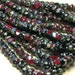 6/0 3 Cut Opaque 2 Tone Jet Black and Dark Red Picasso Firepolished Czech Glass Seed Bead Strand (DW147)