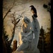 Stone Angel, Art, Gothic angel and raven, professional image - On a wing - Original Corvid photography