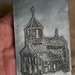 Vintage French Pewter Plaque Perigord Dordogne France St Martial Church