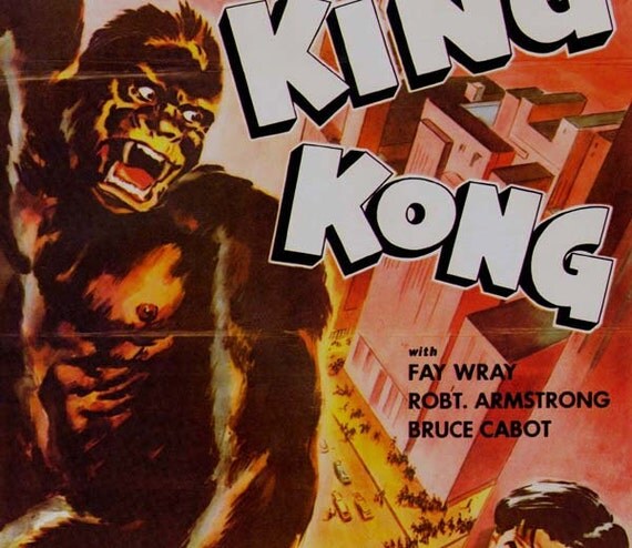 King Kong 1930s Sci Fi Horror Movie Poster Full Color