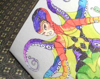 Passport Cover - Octopus Mermaid - unique passport holder