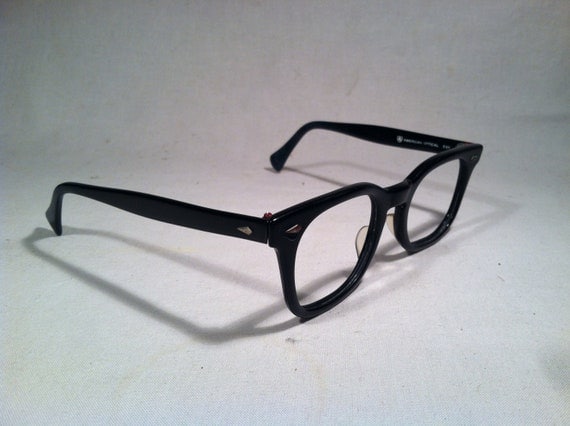 American Optical Eyeglasses Vintage Thick Black Horn Rimmed 4529