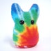 Small Plush Monster -- Tie Dye Something -- Rainbow Colors