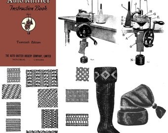 1923 Roaring 20s Flapper Auto Knitter Machine Knitting Knit Book Socks Stockings