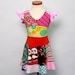 Upcycled Dress Handmade Recycled Twirl Knit dress Repurposed Pieced Tunic Size 2T /3T( Europ. size 122/128)