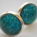 Turquoise Dazzle Stud Earrings - Earrings made with Nail Polish