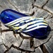 Glass focal or dreadlock bead - Preppy Stripes
