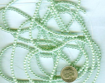3mm Elegant Light Vivid Green Glass Pearls 50 pcs